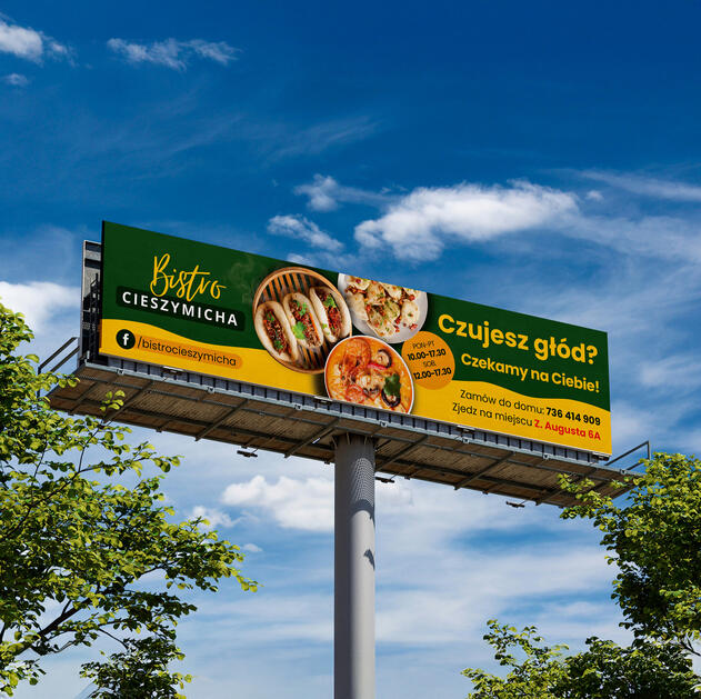 Baner reklamowy dla bistro finalistki Master Chef Polska